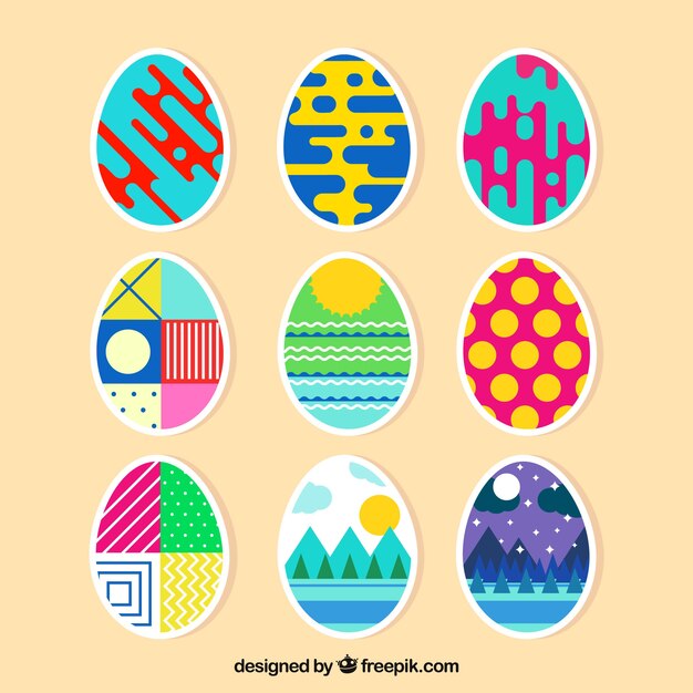 Free vector flat easter egg collection