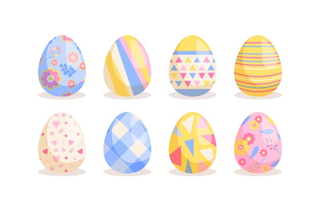 Flat easter egg collection