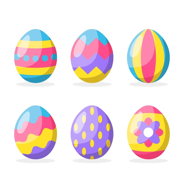 Flat easter egg collection