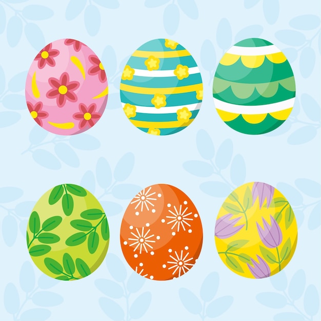 Free vector flat easter egg collection