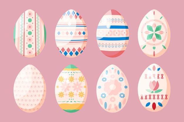 Flat easter egg collection