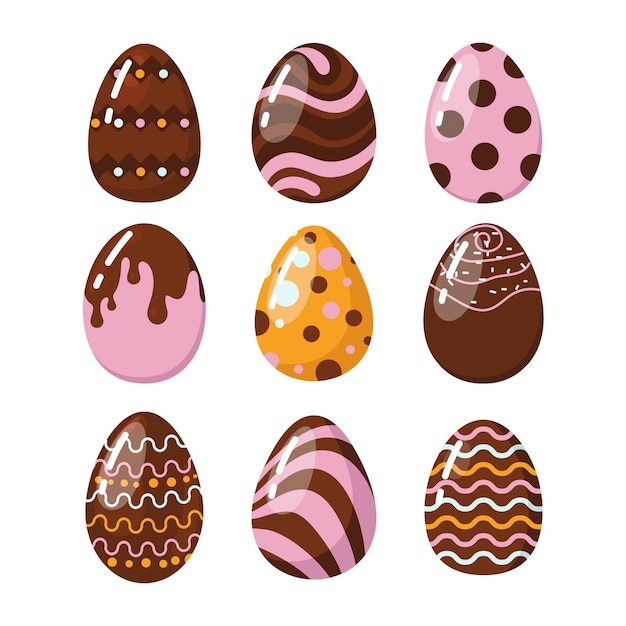 Free vector flat easter egg collection