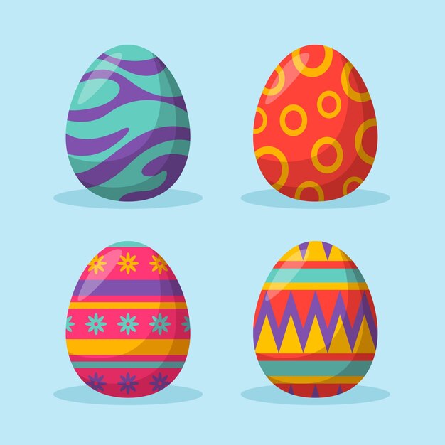 Free vector flat easter egg collection