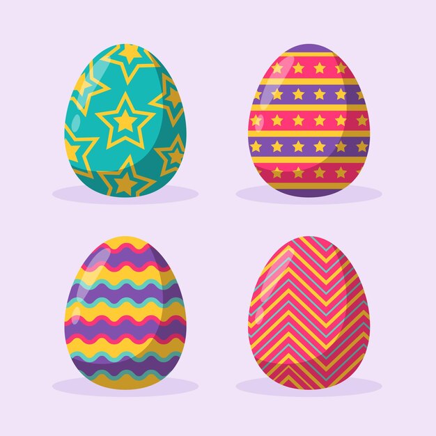 Flat easter egg collection