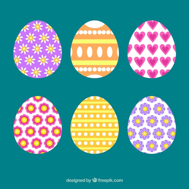 Free vector flat easter egg pack