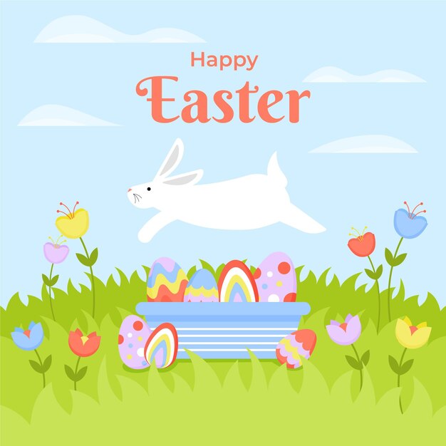 Free vector flat easter illustration