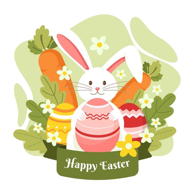 Flat easter illustration