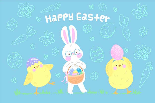 Free vector flat easter illustration