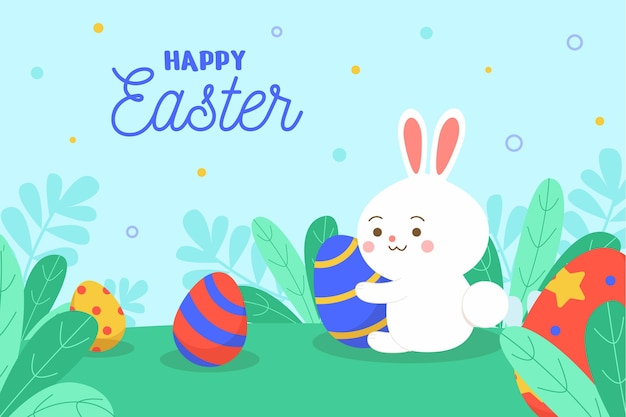 Flat easter illustration