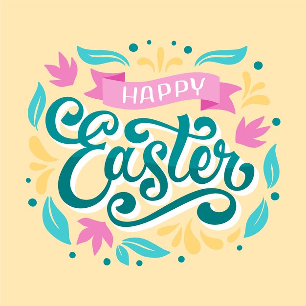 Flat easter illustration