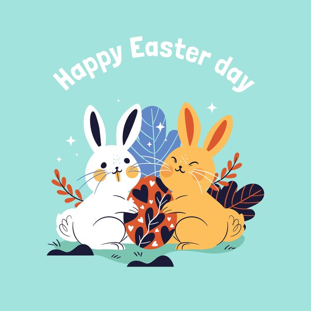 flat easter illustration