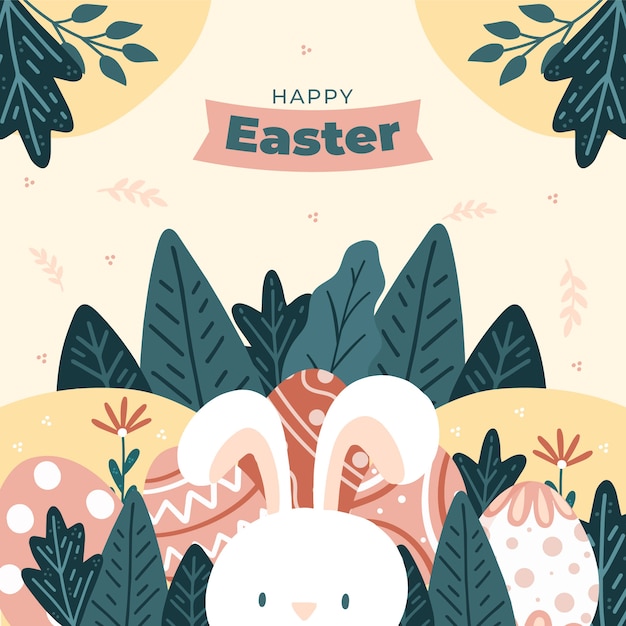 Flat easter illustration