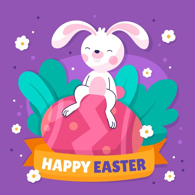 Flat easter illustration