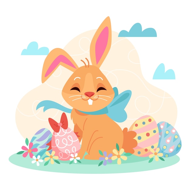 Free vector flat easter illustration