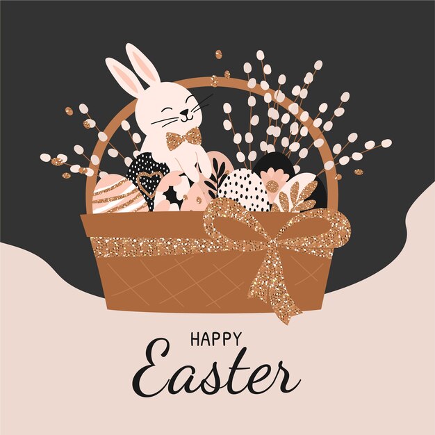 Flat easter illustration