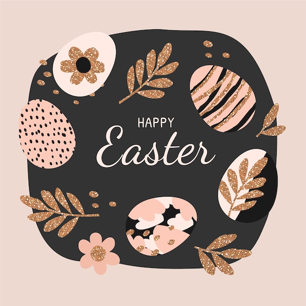 Flat easter illustration