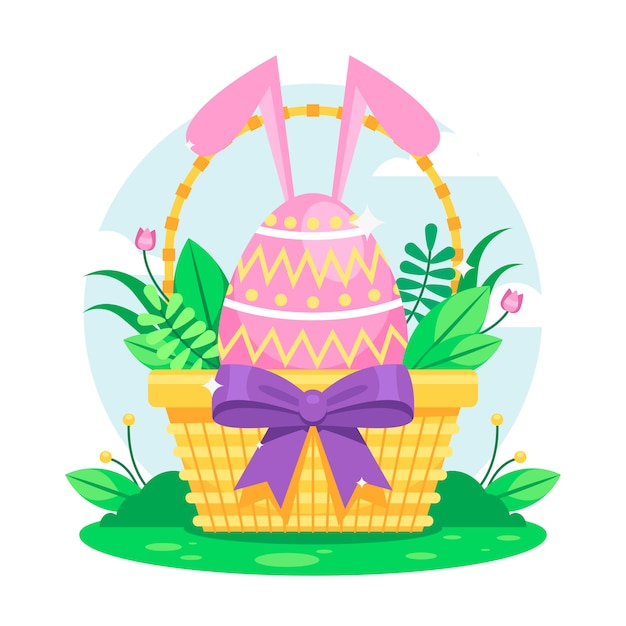 Flat easter illustration