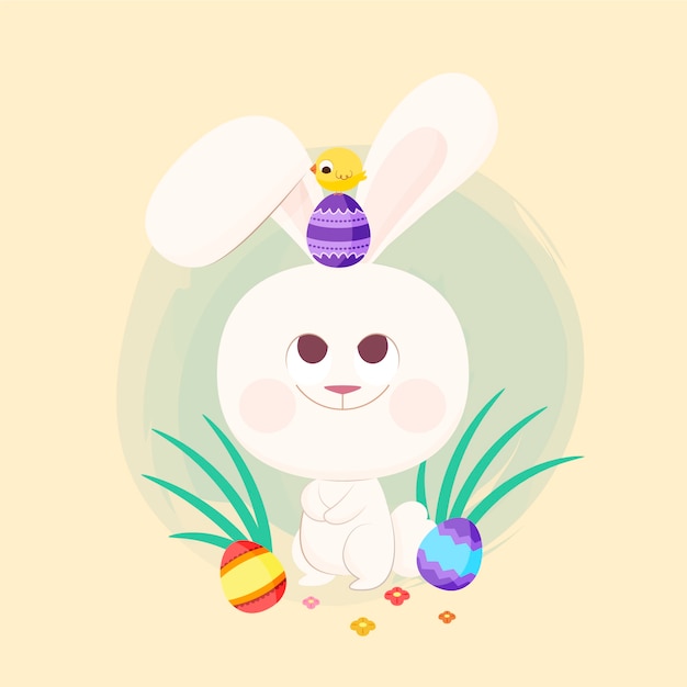 Flat easter illustration