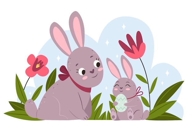 Flat easter illustration