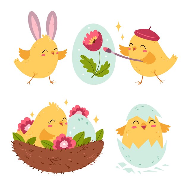 Flat easter illustration