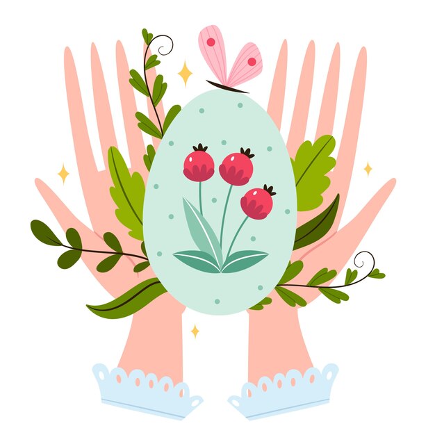 Flat easter illustration