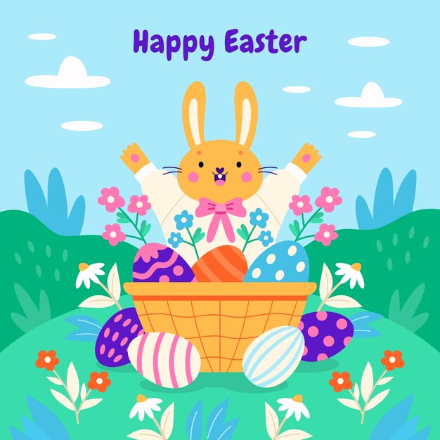 Free vector flat easter illustration