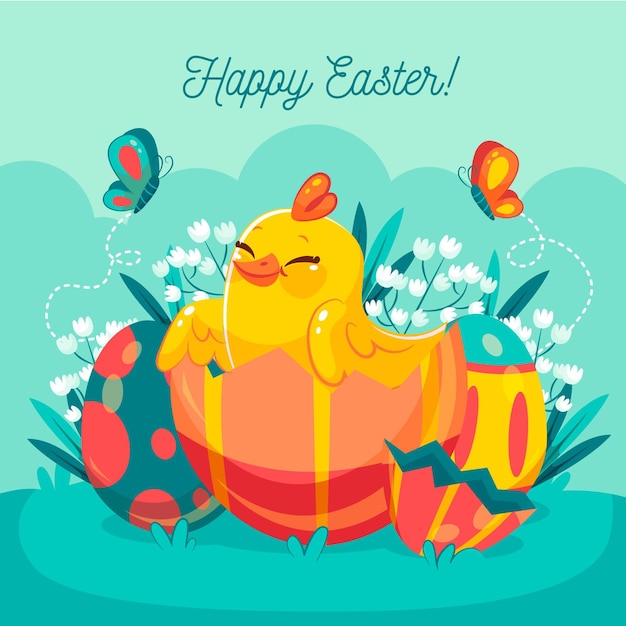 Free vector flat easter illustration