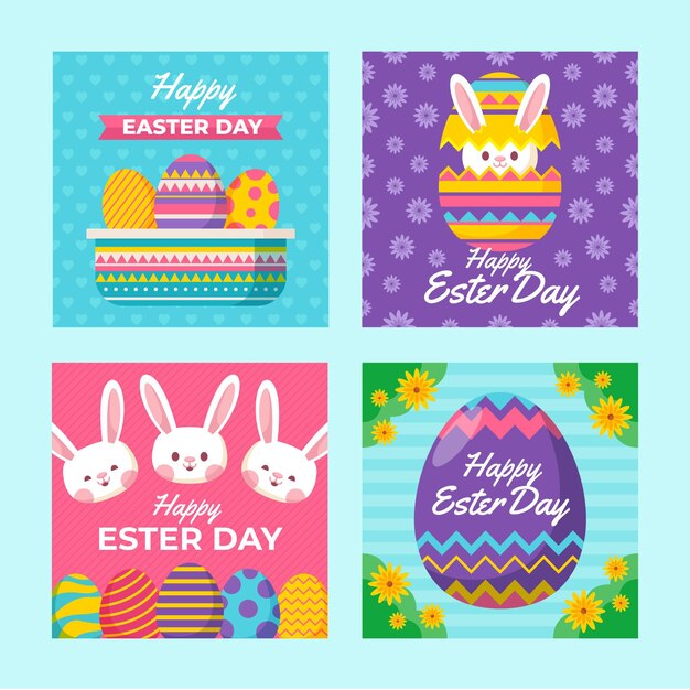 flat easter instagram posts collection