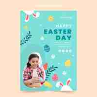 Free vector flat easter invitation template