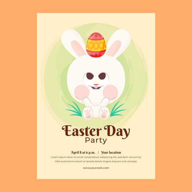 Flat easter invitation template