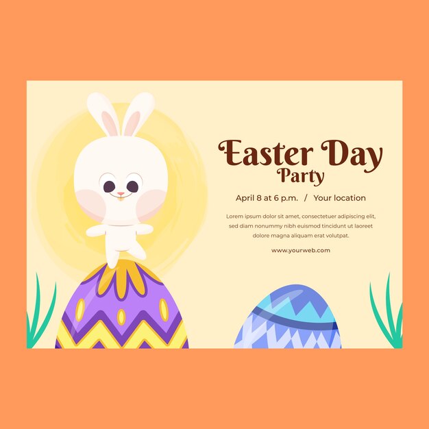 Free vector flat easter invitation template