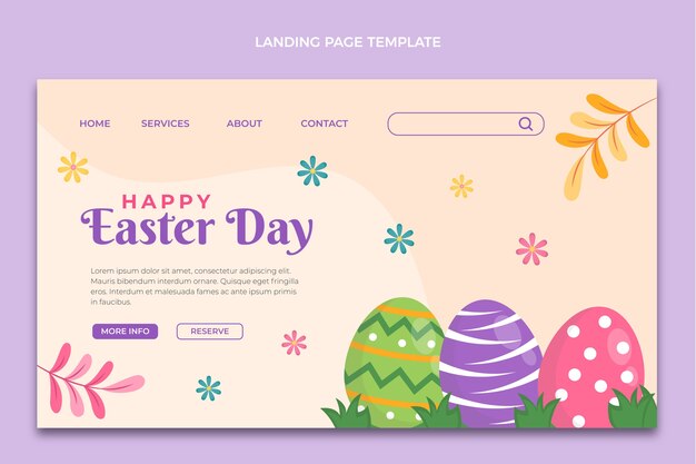 Flat easter landing page template