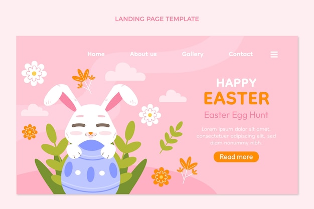 Flat easter landing page template