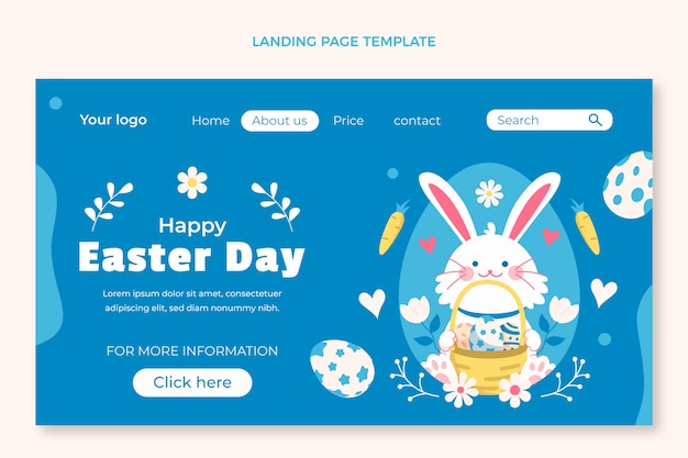 フラットイースターランディングページテンプレート
