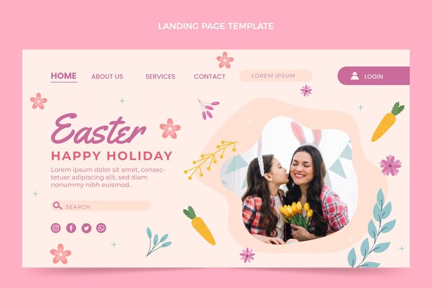 フラットイースターランディングページテンプレート