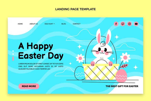 フラットイースターランディングページテンプレート