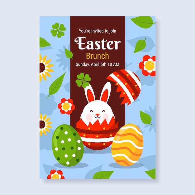 Flat easter menu template