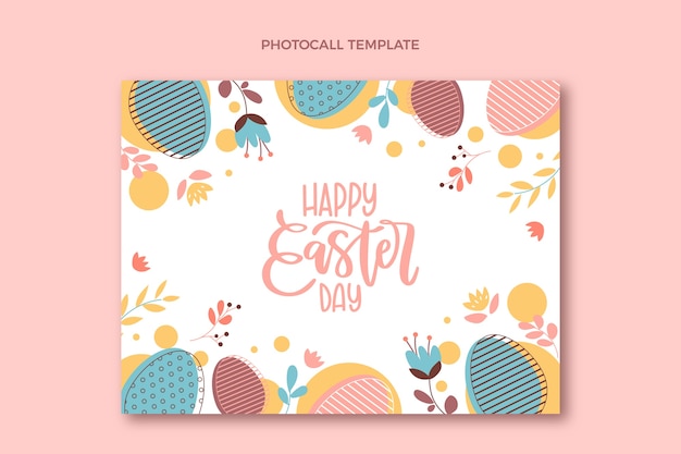 Flat easter photocall template