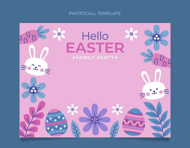 Flat easter photocall template