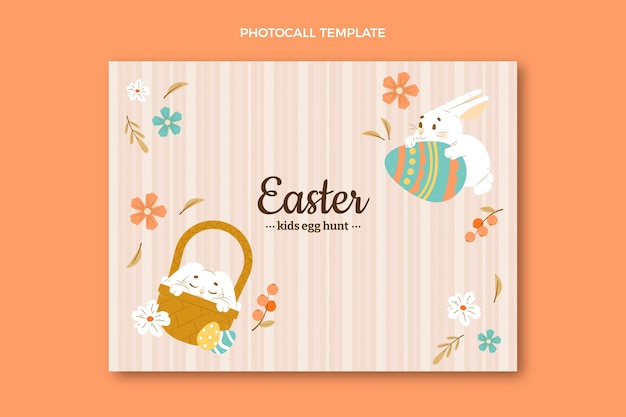 Free vector flat easter photocall template