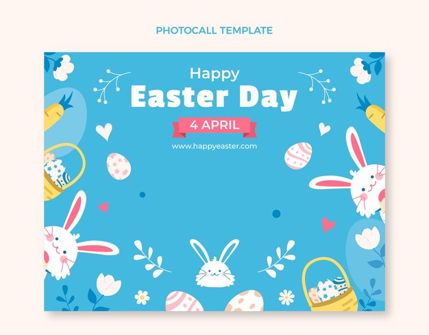 Flat easter photocall template