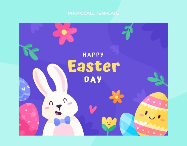 Free vector flat easter photocall template