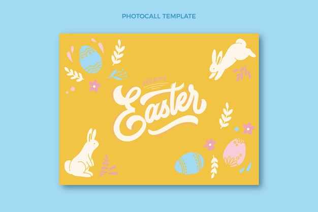 Flat easter photocall template