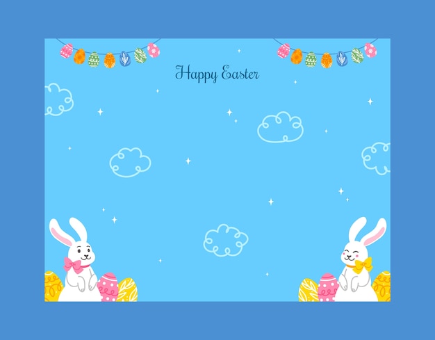 Flat easter photocall template