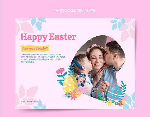 Free vector flat easter photocall template