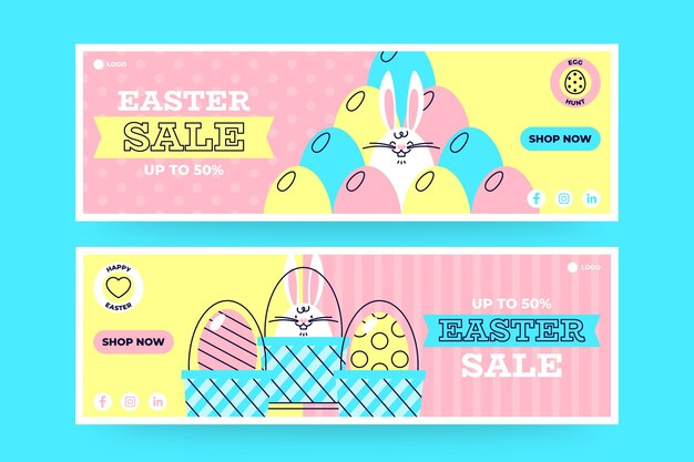 Free vector flat easter sale banner