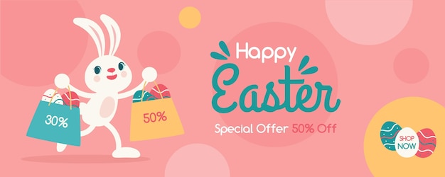 Free vector flat easter sale banner