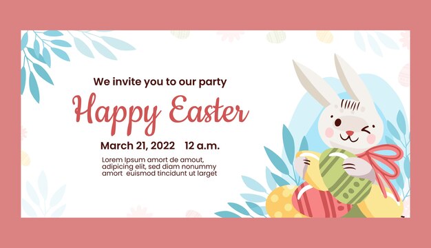 Free vector flat easter sale horizontal banner template