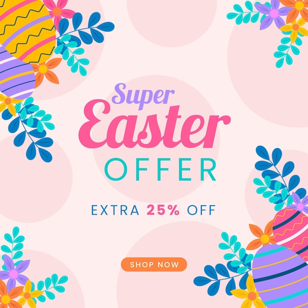 Free vector flat easter sale illustration