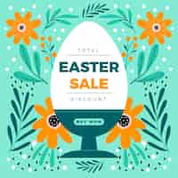 Free vector flat easter sale illustration